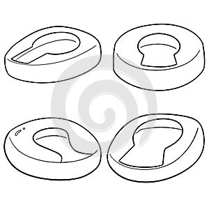 Vector set of bedpan
