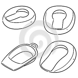 Vector set of bedpan