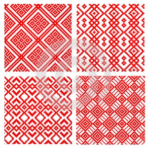 Vector set of belorussian seamless patterns
