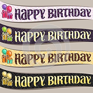 Vector set of Birthday ribbons