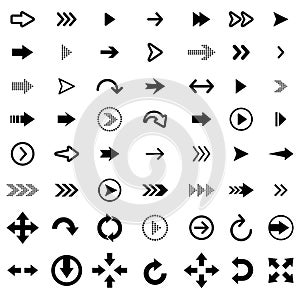 Vector set of black arrows