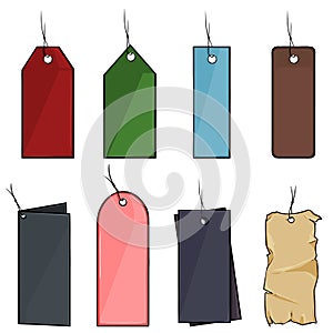 Vector Set of Blank Color Cartoon Discount Tags