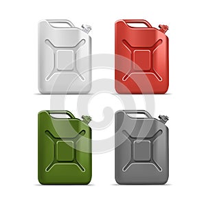 Vector Set of Blank Jerrycan Canister Gallon