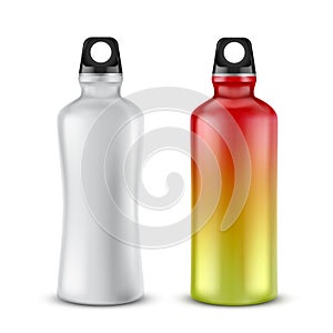 Vector set of plastic sport bottles for drinks