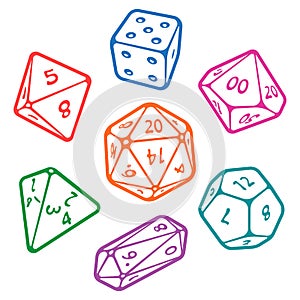 Vector set of board game dices