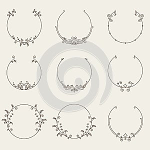 Vector set of border circle frame