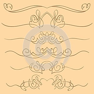 Vector set of borders. Hand drawing