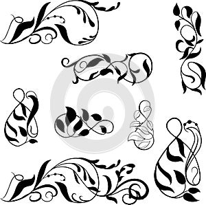 Vector set borders, vignettes ornate frame