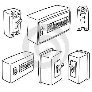 Vector set of breaker switch