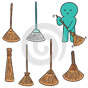 Vector set of broom