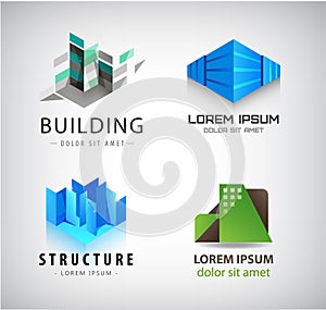 Vector set of building logos, company icons.