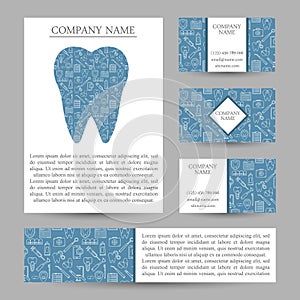 Vector set business card templates dental clinic.