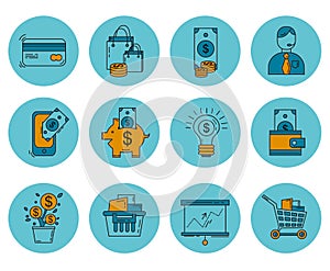 Vector set of business and finance icons