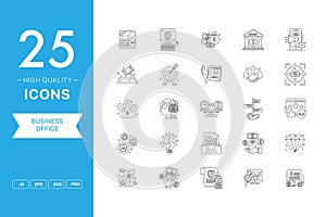 Vector set of Business Office icons