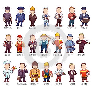 Vector set of business people, such as policeman