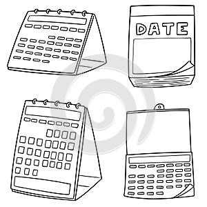 Vector set of calendar