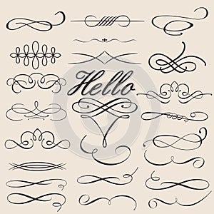 Vector set: calligraphic design elements