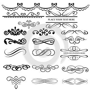 Vector set of calligraphic design elements