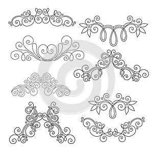 Vector Set of Calligraphic Design Elements and Page Decorations