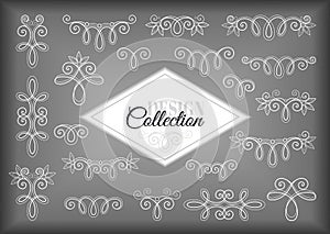 Vector Set of Calligraphic Design Elements and Page Decorations