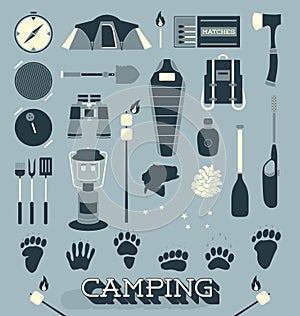 Vector Set: Camping and Outdoors Icons and Symbols