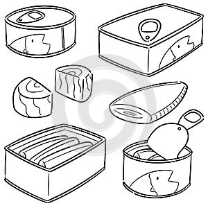 Vector set of canned fish