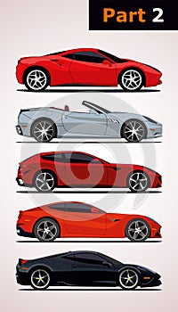 Vector set of car models