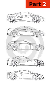 Vector set of car models.