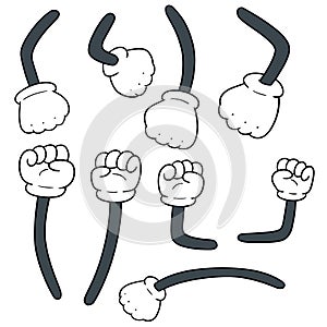 Vector set of cartoon arms