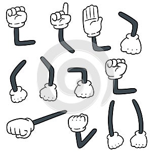 Vector set of cartoon arms