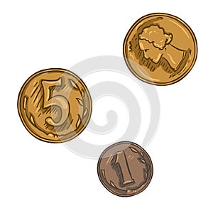 Vector Set of Cartoon Coins
