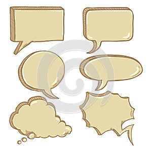 Vector Set of Cartoon Comics Speech Bubbles.