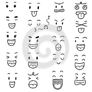 Vector set of cartoon face