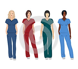 Female doctors in different poses