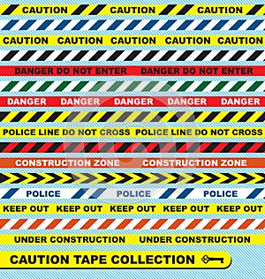 Vector Set: Caution Tape Labels