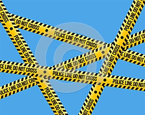 Vector set of caution tapes