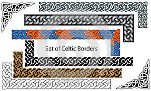 Vector set of Celtic style borders