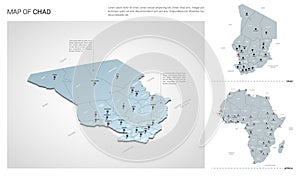 Vector set of Chad country.