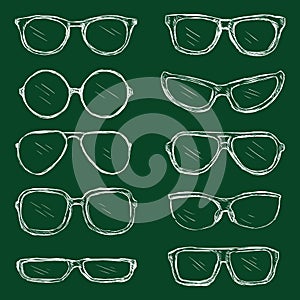 Vector Set of Chalk Eyeglass Frames