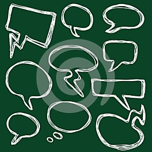 Vector Set of Sketch Hand Drawn Comics Bubbles