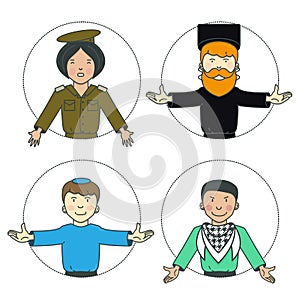 Vector set of characters.