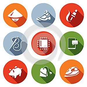 Vector Set of Cheap Labor Icons.