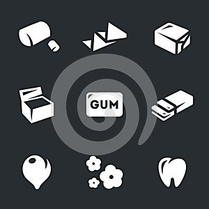 Vector Set of chewing Gum Icons.