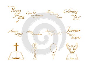 Vector set of christian religious icons