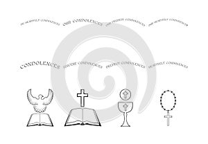 Vector set of christian religious icons