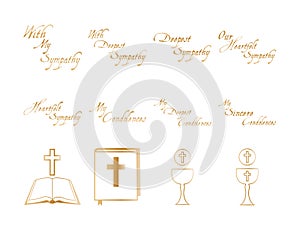 Vector set of christian religious icons