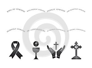 Vector set of christian religious icons