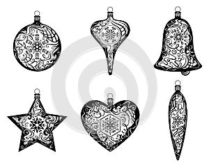 Vector set of Christmas decorations.