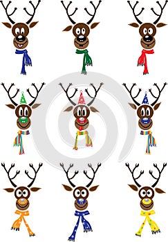 Vector Set Christmas with reindeer