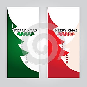 Vector set Christmas Tree card illustration
